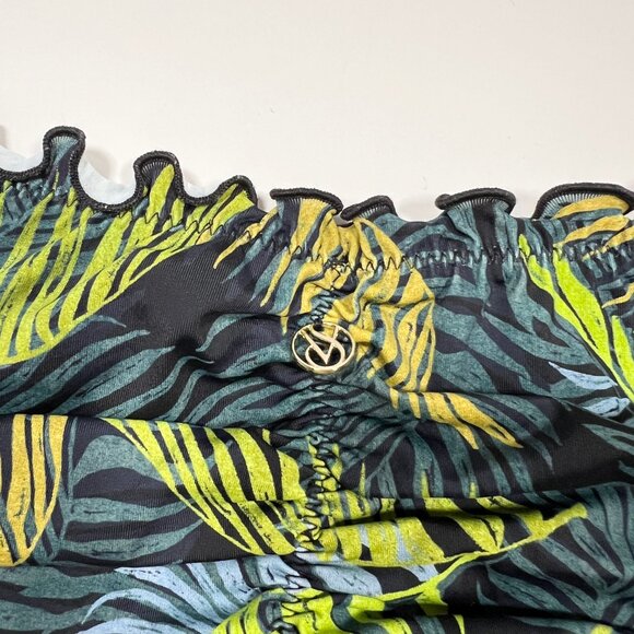 Victoria Secret XXL / 2XL Bikini Bottom Ruffle Cheeky Ruched Back Palm Royale - Picture 3 of 7